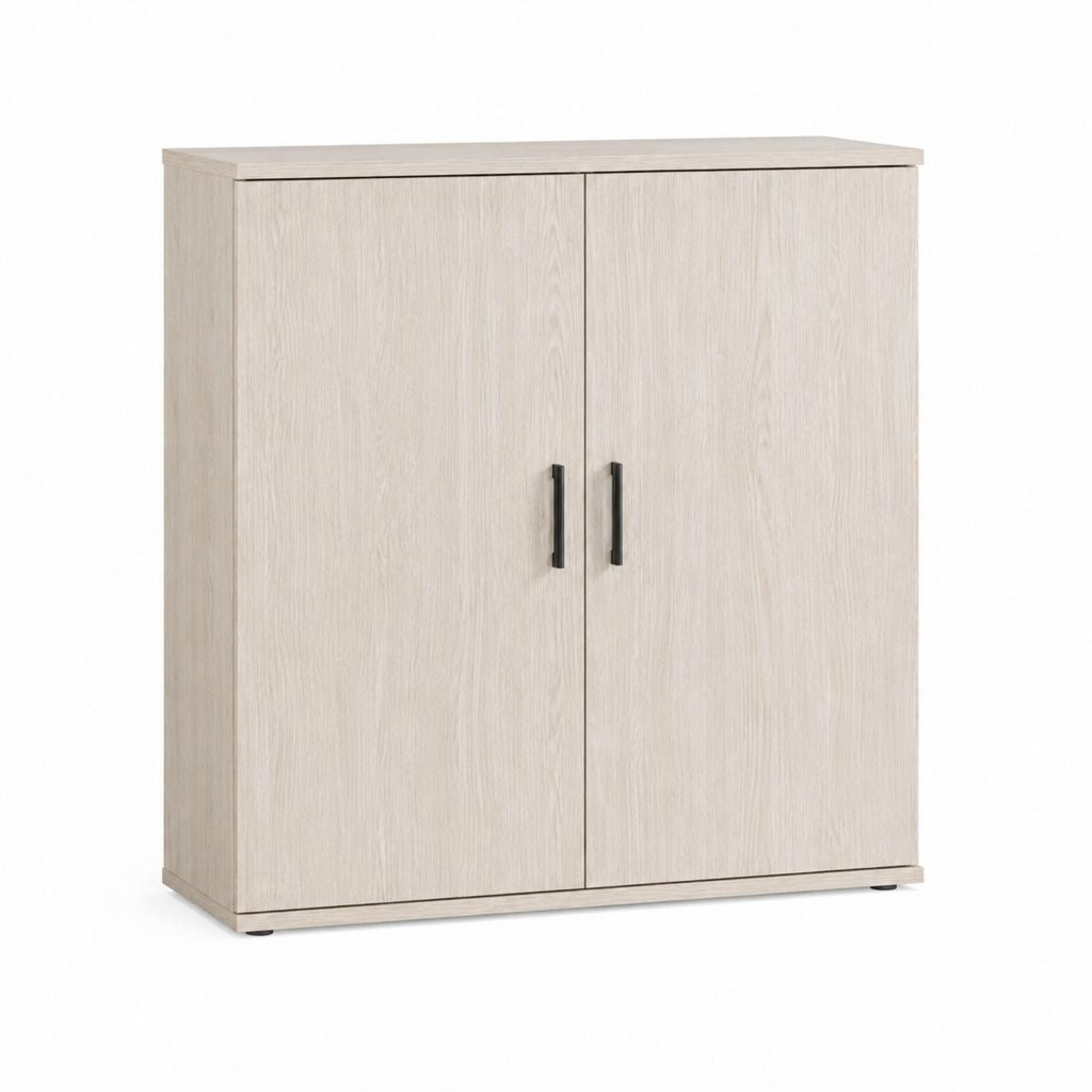 Sideboard mit 2 Türen Eiche Hell Spanplatte rechteckig 80 x 40 x 100 cm