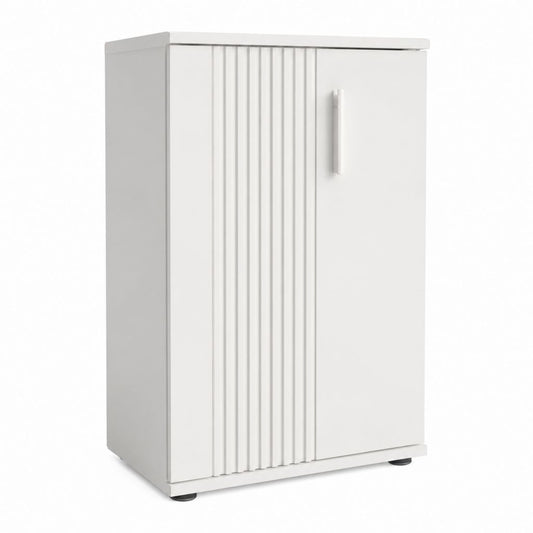 Hochkommode Weiß MDF rechteckig 60 x 35 x 100 cm mit Tür