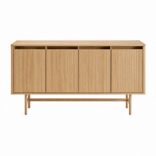 Sideboard aus Eiche natur rechteckig mit 4 Türen 160 x 45 x 85 cm