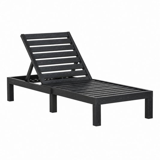 Gartenliege Sonnenliege Schwarz Massives Kiefernholz Rechteckig 200 x 70 x 31 cm