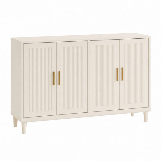 Sideboard Creme MDF rechteckig 160 x 40 x 90 cm mit 4 Türen
