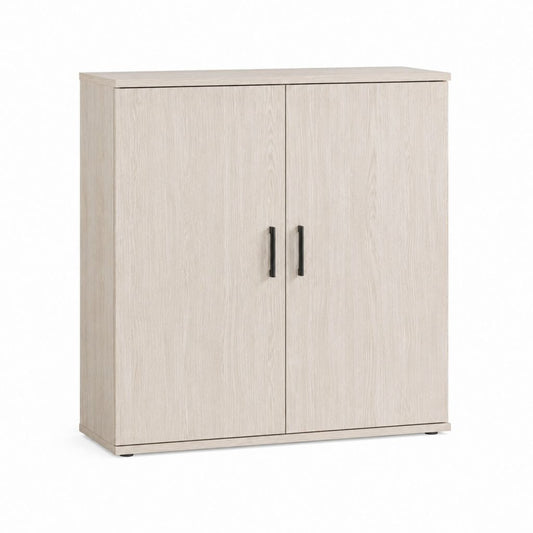 Sideboard mit 2 Türen Eiche Hell Spanplatte rechteckig 80 x 40 x 100 cm